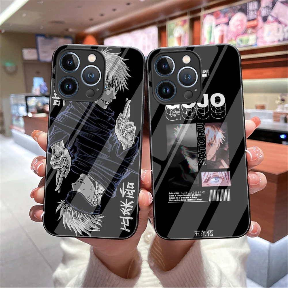 Iphone 14 Jujutsu Kaisen Glass Case Glass Case Iphone 14 Plus Anime Cute Anime Aliexpress