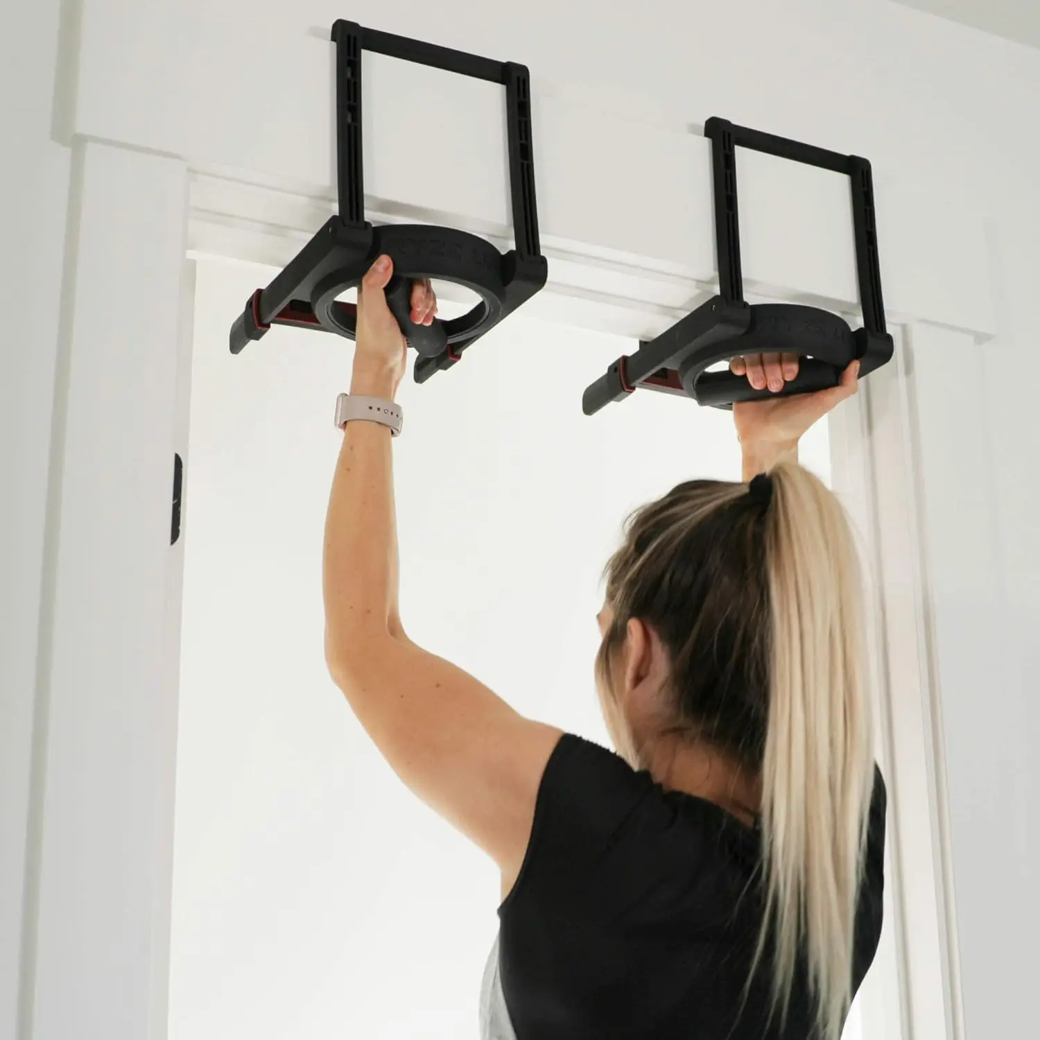 Portable Door Frame Pull Up Bar Rotating Handles, No Screws Needed-275 lbs Capacity-Perfect for Home or T