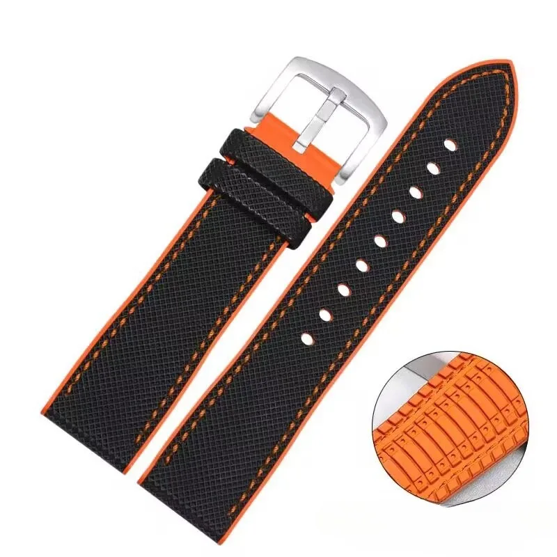 Nylon Face Rubber Sole Watch Band 20MM  Universal Men's Strap for Tissot/Mido/Omega/Seiko Durable Watch Replacement Accessory