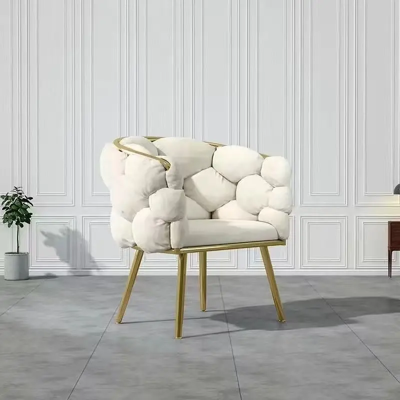 

White Comfy Living Room Chairs Sofas Luxury Portable Nordic Dining Room Armchair Designer Sillas Comedores Room Furniture MQ50KT