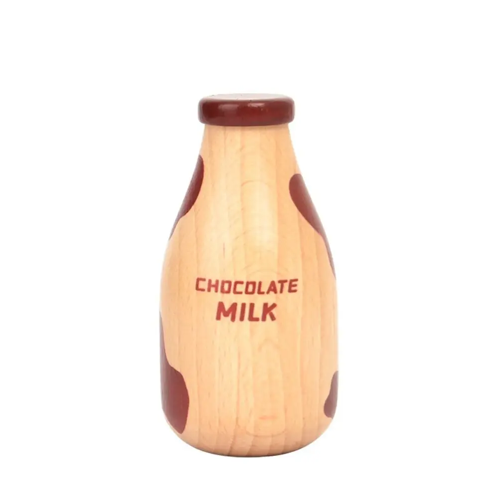 Pretend Play Drink Bottle Strawberry Milk Imitation Game Kitchen Food Toys Learning Simulation Wooden Milk Drink Play House