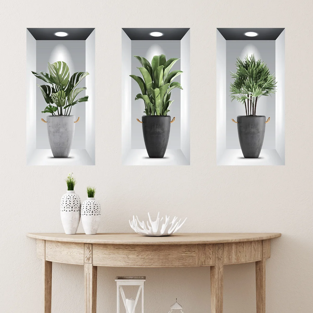 Stickers plantes- stickers muraux salon plantes – ambiance-sticker