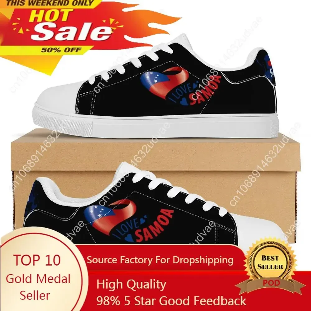 Black Flat Sneaker America Polynesian Tribal Golden Samoa Style Print Custom Man Comfort Walking Sport Shoes Women Running Shoes