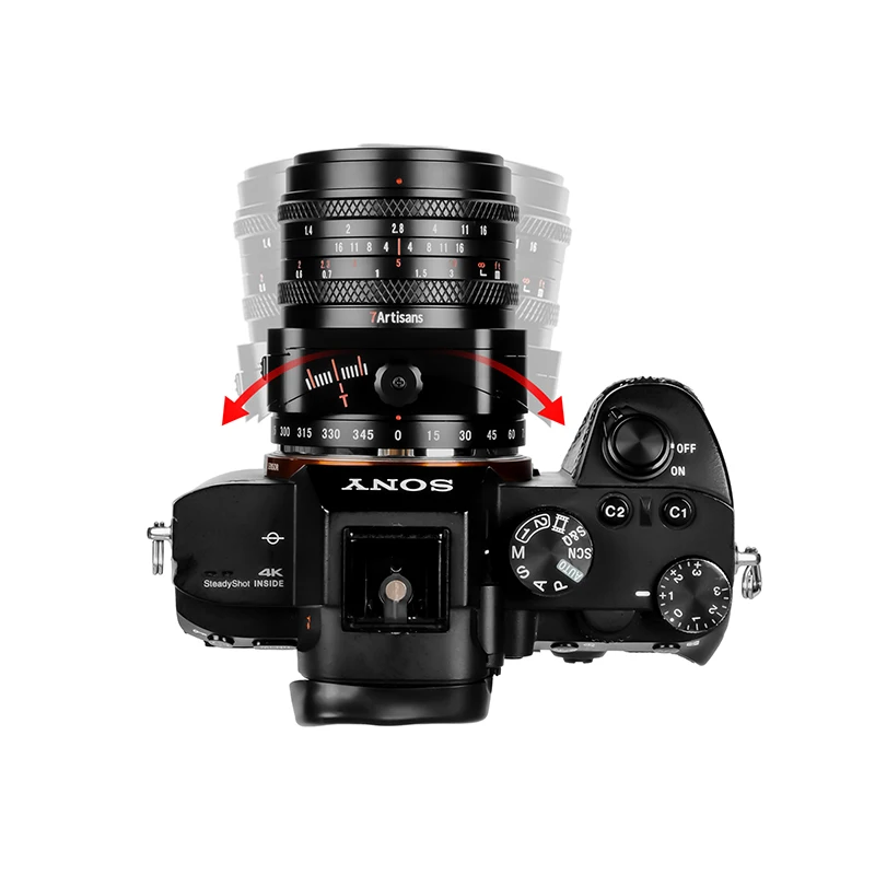 7artisans 50mm F1.4 틸트-시프트 카메라 렌즈 APS-C 수동 초점 렌즈 ( E, 후지필름 XF, M/43 마운트 카메라용)
