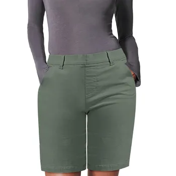 Denim Shorts Women Summer 2023 Stretch Twill Regular Fit Pocket Hiking Shorts Summer Athletic Shorts Women Clothing Pantalones 2