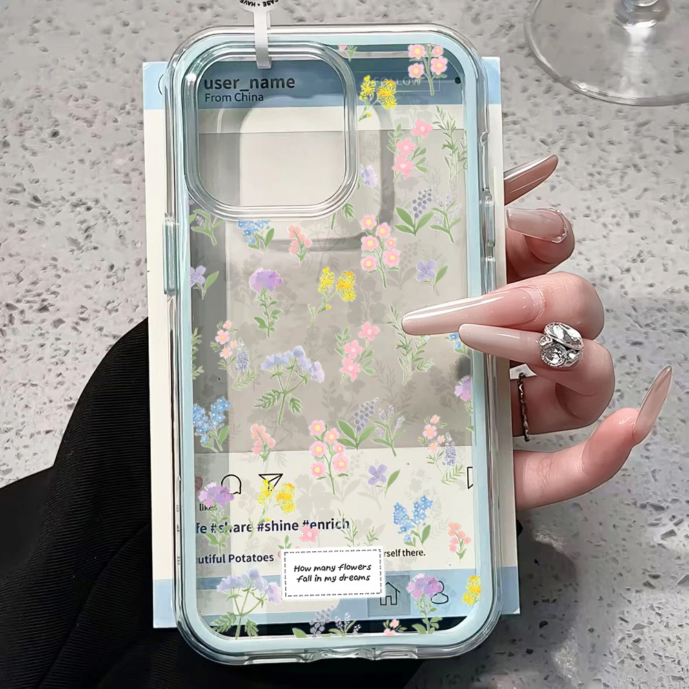Fresh Spring Wildflower Print Clear Phone Case