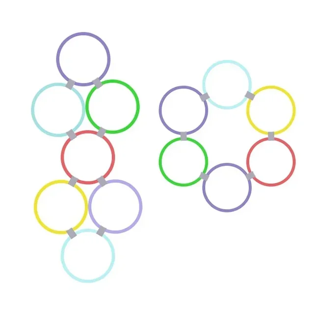New Outdoor Kids Funny Physical Training Sport Toys Lattice Jump Ring Set Game 10 Hoops 10 Connectors for Park Play Boys Girls 4