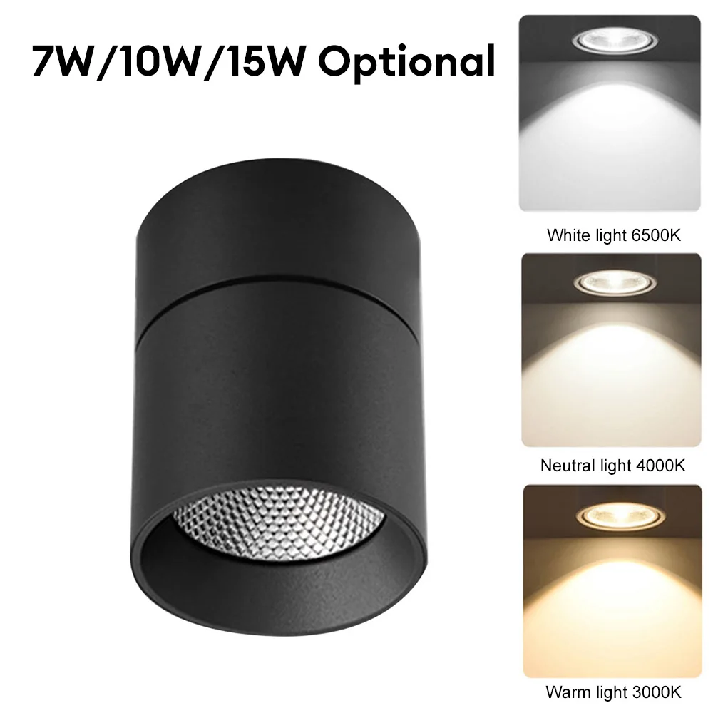 

LED Down light Spot Lamp Ceiling Light 3 Colors 7/10/15W Downlight Ceiling Spots Lamp For Home Kitchen Indoor Bedroom