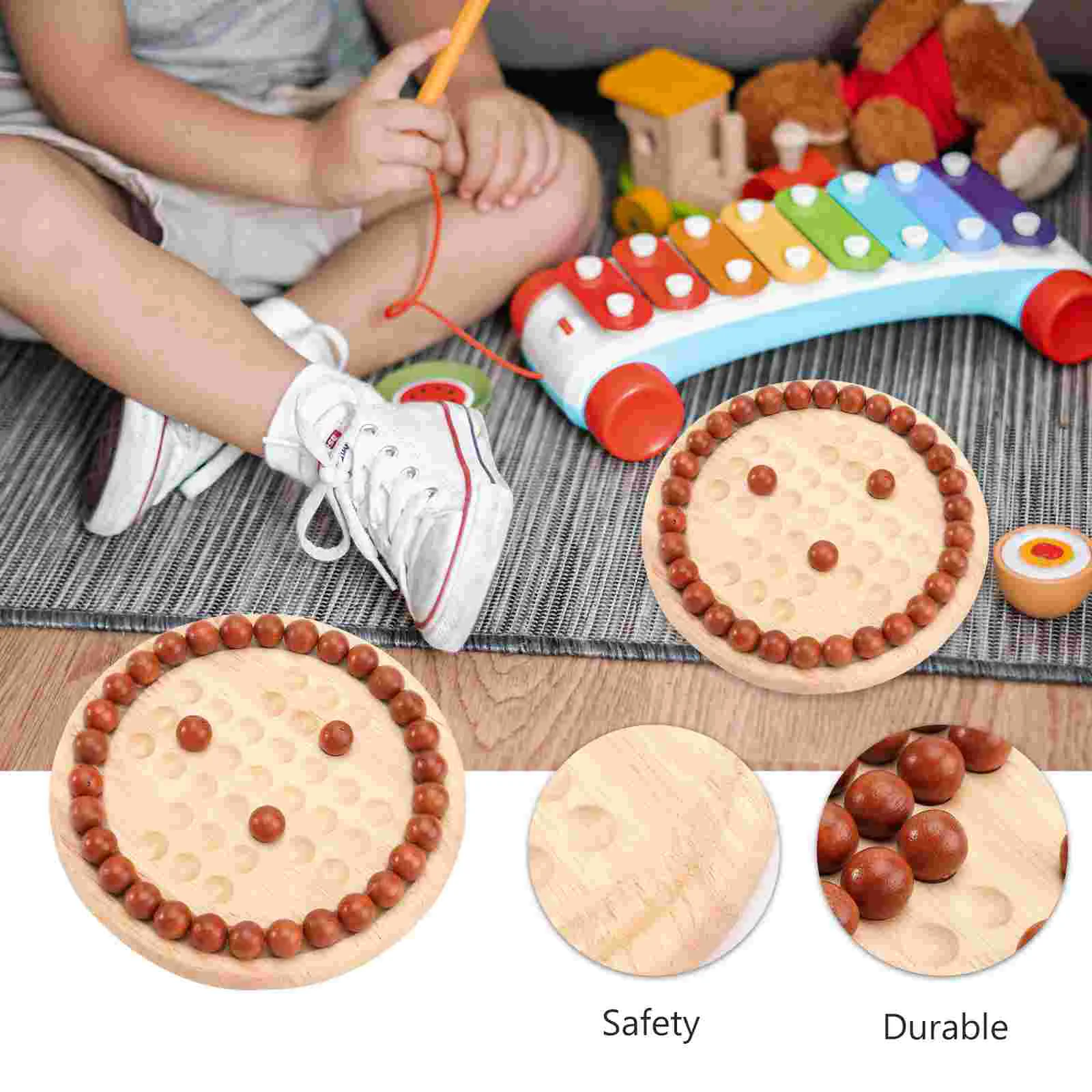 Peg Wooden Educational Toys Board Games for Adults Checkers Single Player Chess Kids