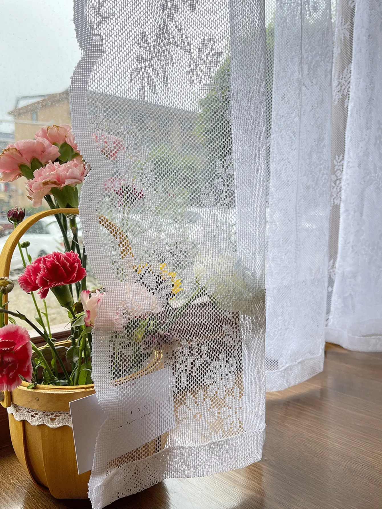 Floral Lace Sheer Rod Pocket Curtain Panel 5
