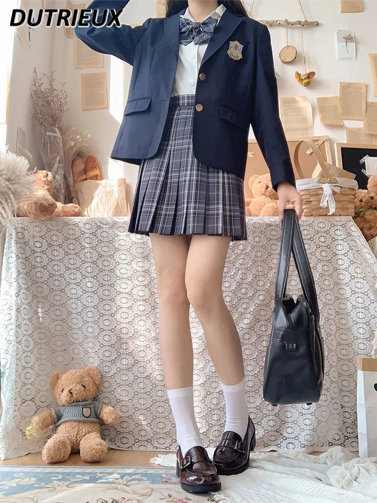 Uniforme JK pour filles douces d'été, mini jupe trapèze plissée japonaise, jupes courtes Y2k taille haute à carreaux de style universitaire pour femmes