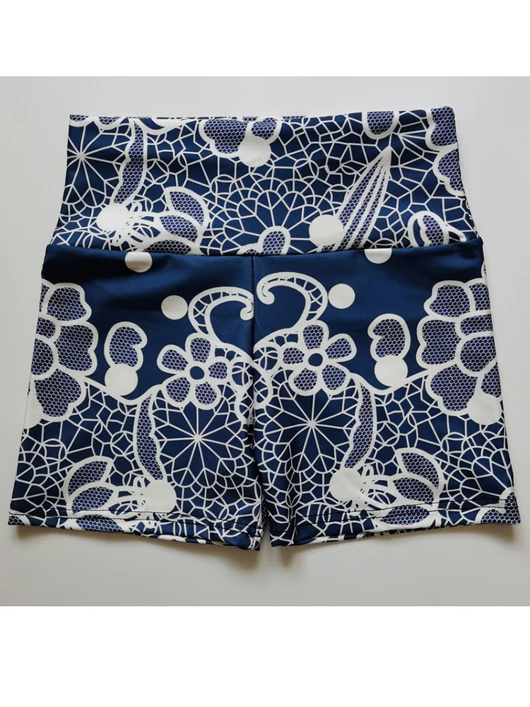 Gym Sports Push Up Abstract Print Women's Summer Shorts Running High Waist Fitness Workout Tight