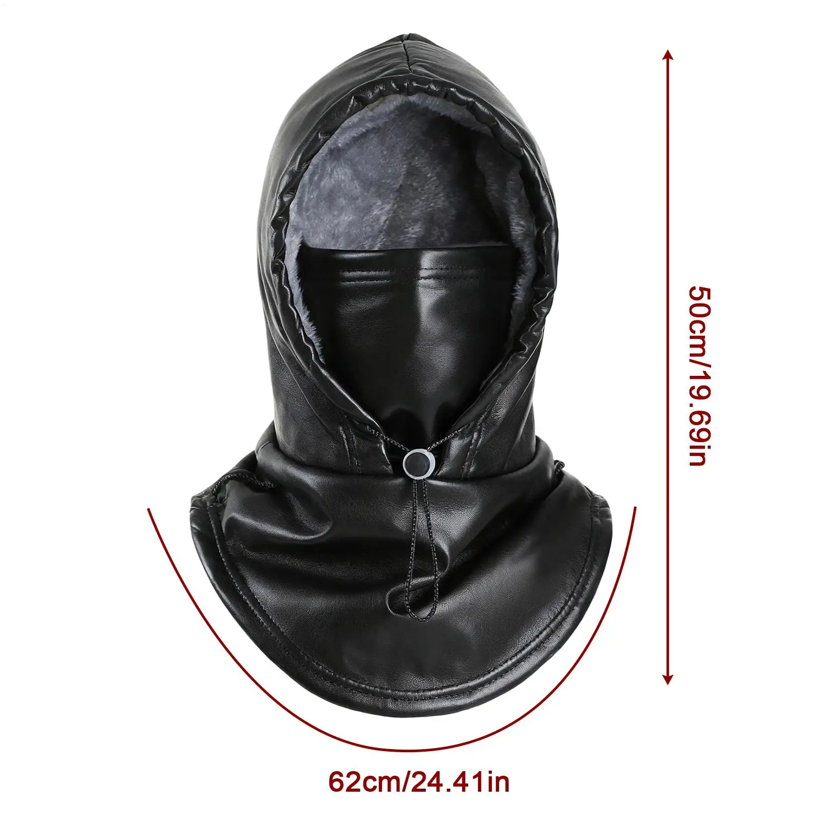 추운 날씨 얼굴 커버 방풍 PU 두꺼운 모자 야외 오토바이 타기 하이킹 달리기를 위한 추운 날씨 눈 얼굴 따뜻하게 유지하는 장치