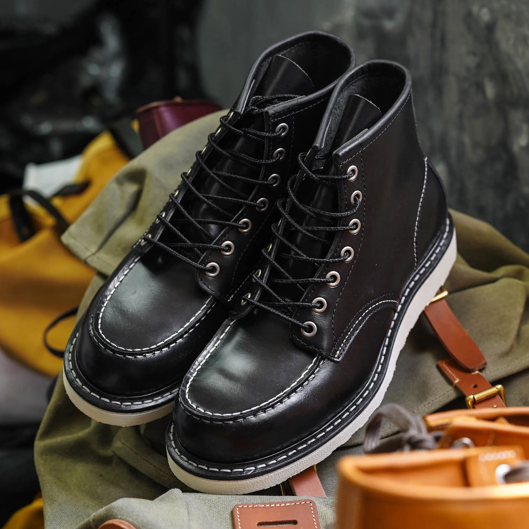 Durable Goodyear Welted 8875 Motorcycle Work Boots High Quality