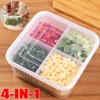 Refrigerator Preservation Box Transparent Double-layer Sealed Box Vegetable Fruit Spring Onion Ginger Garlic Food Grade Drain 1