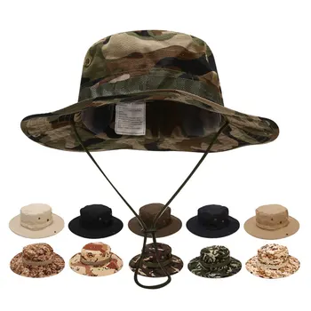 Vintage Camouflage Boonie Donna Uomo Cappello Tattico US Cappelli a secchiello Panama Berretto estivo Caccia Escursionismo Outdoor Camo Cappellini da sole