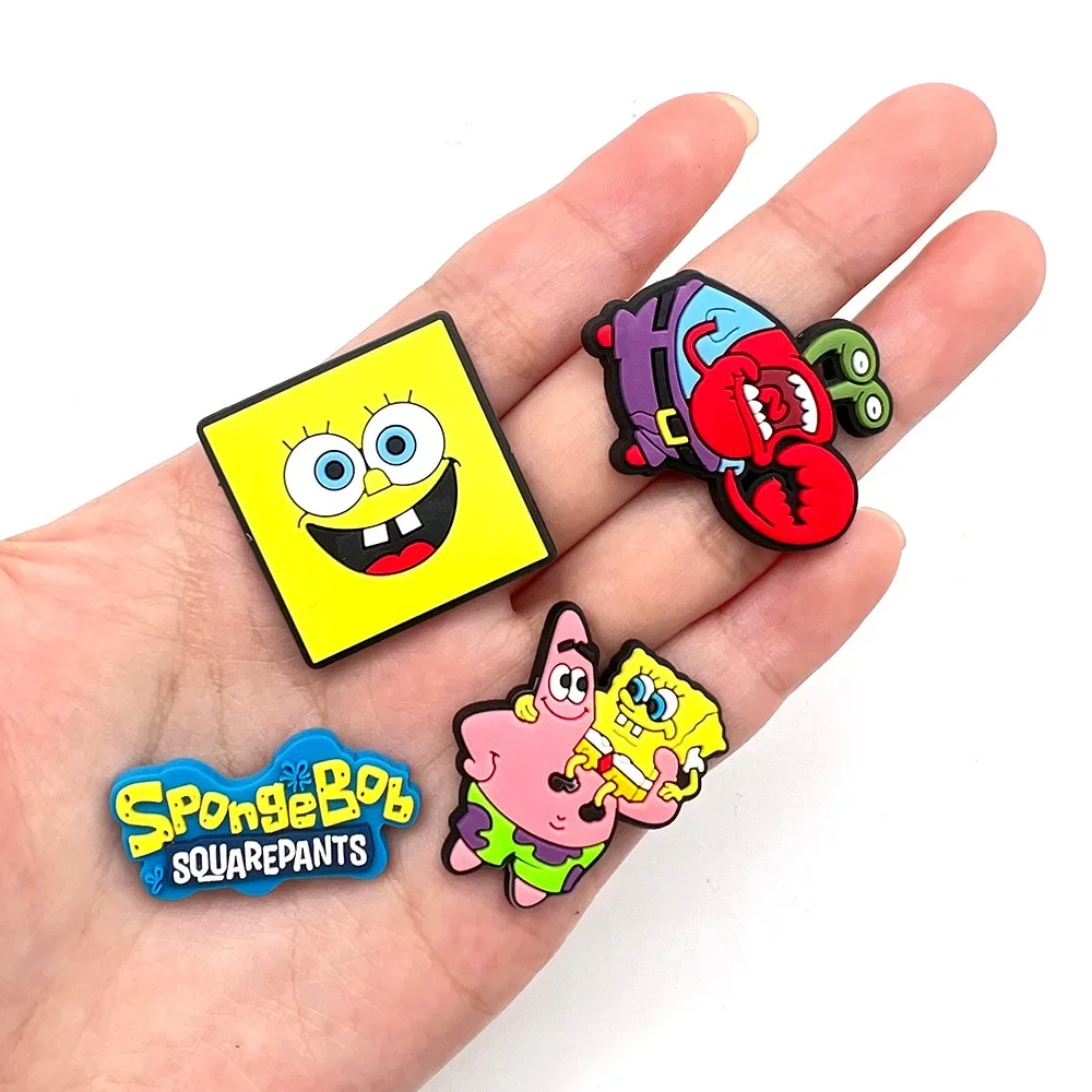 Shoe Charms Cute SpongeBob Shoes Charms for Clogs Sandals Decorations Shoes DIY Designs Accessories Decoration Kids Gifts