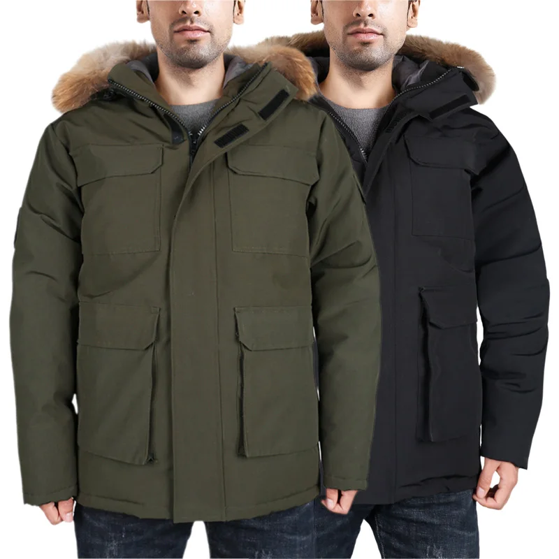 

Winter Men Down Jacket Hooded Warm Parka Coat White Goose Hight Quality Men Clothing Extended Section Thick Fashionable Lengthen