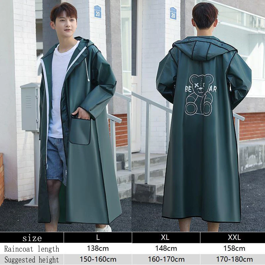 EVA Men's And Women's Raincoats Full Length Adult Riding And Walking Rainstorm Proof Electric Bicycle Poncho raincoat poncho