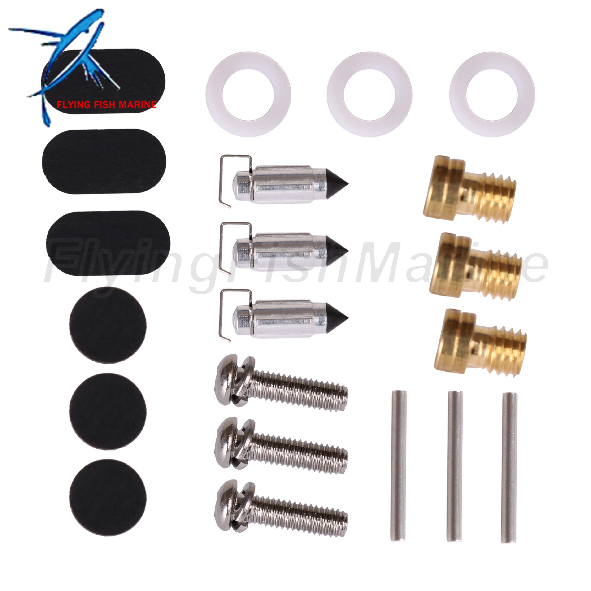 Outboard Motor Carburetor Repair Kits for Yamaha 25HP 30HP 6J8-W0093-00 02 Carburetor 6J8-14301-11 6J8-14302-01 6J8-14303-01