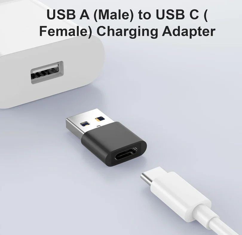 USB to USB C 어댑터 4개입, USB C 암-수 충전기 타입 C (애플 맥세이프, 아이폰 11 12 13 14 Pro Max, 삼성 호환)
