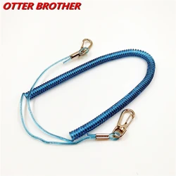 Fishing Coiled Lanyard with Steel Core - 3M Safety Rope and Tackle Accessory (Random color)