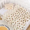 Cotton Muslin Cute Cartoon Printing Baby Swaddle Blanket Soft Breathable Newborn Baby Receiving Blanket For Infant Boys Girls 1