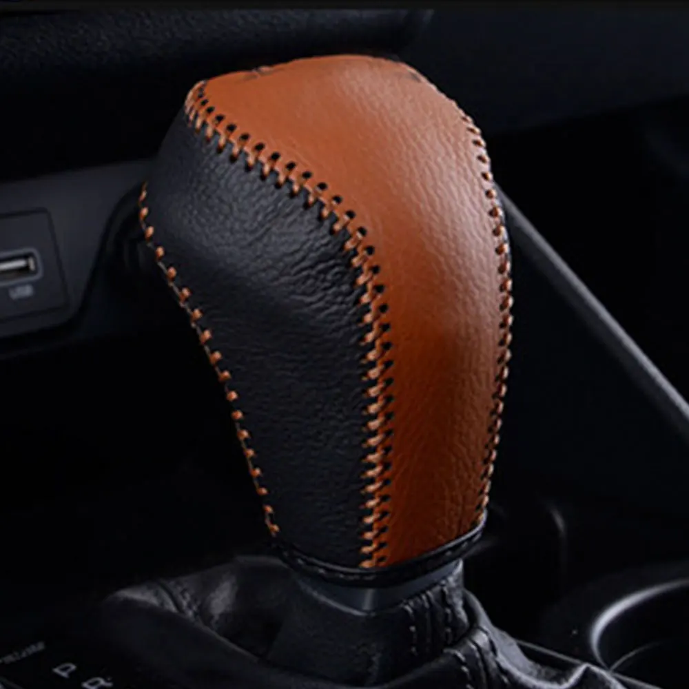Genuine Leather for Volkswagen VW Tiguan L MK2-Car Gear Head Shift Knob Cover Gears Collars Car-styling