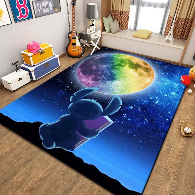 Description Picture 6 of itemIconic Brand Cartoon Lilo & Stitch Large Area Rugs 3D Carpet for Living Room Bedroom Sofa Doormat Floor Mat Home Decor Children's Gift