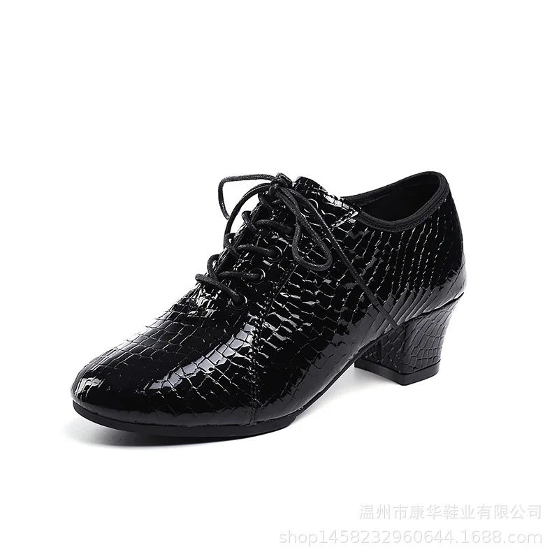 

New Spring Women's Shoes British Lace Up Soft Leather Chunky Heel Woman Single Shoe Girl Student Dance Pumps Sneaker Shoes