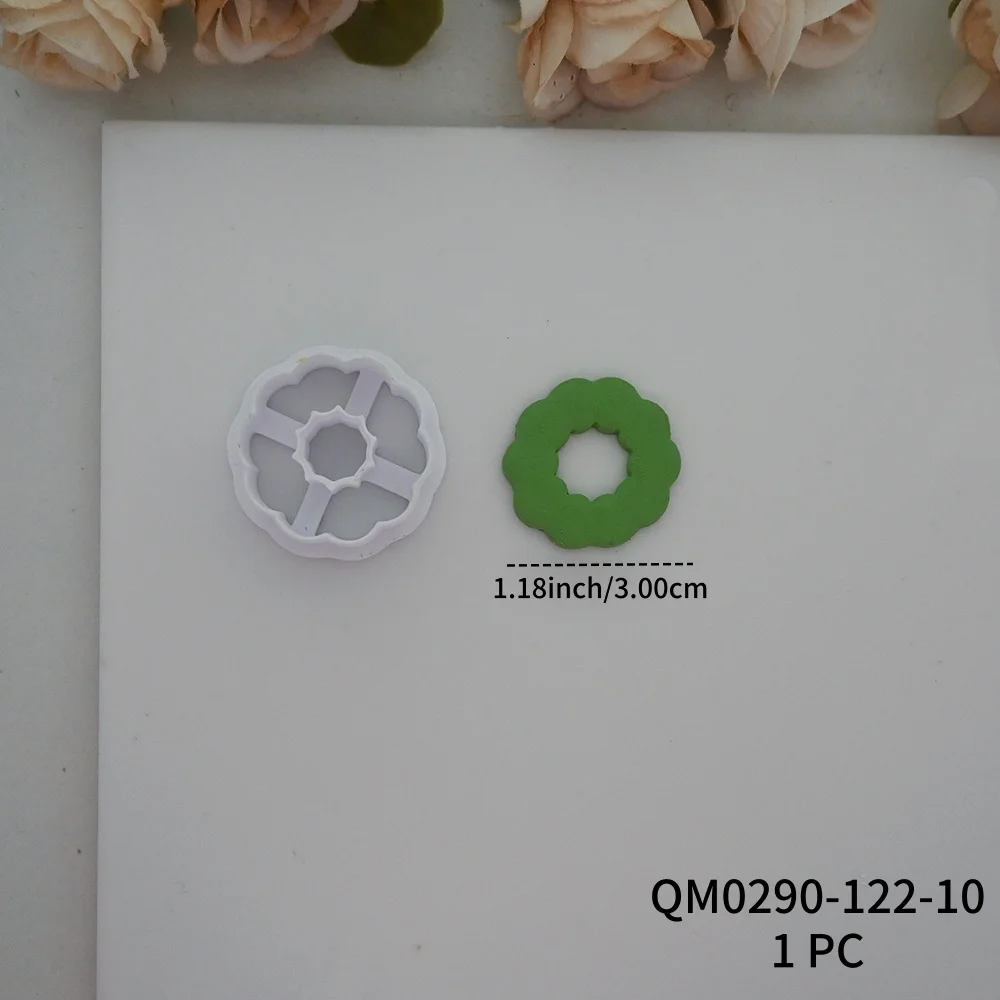 Weihnachtsserie Weihnachtskranz, blattförmiger Polymer-Ton-Schneider für DIY-Ohrringe, Brosche, Anhänger, Schmuck, feine Schneidwerkzeuge – Detail 5