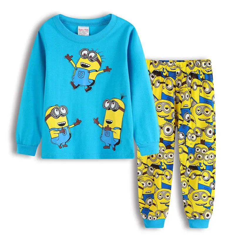 thumbnail image 4 of Conjunto de pijama de algodón de manga larga para niños con dibujos animados periféricos de la serie de animación de los Minions de Mi villano favorito, bonito regalo para el hogar, 4 of 5