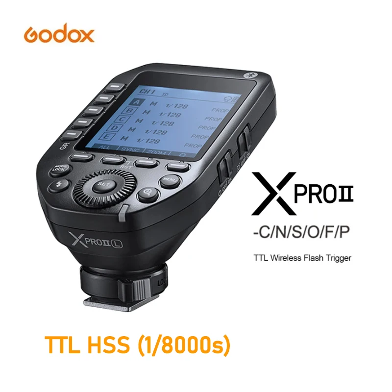 

Беспроводной триггер вспышки Godox XPro II TTL 2,4G HSS передатчик Bluetooth большой экран для Canon Nikon Sony Fuji Olympus Pentax