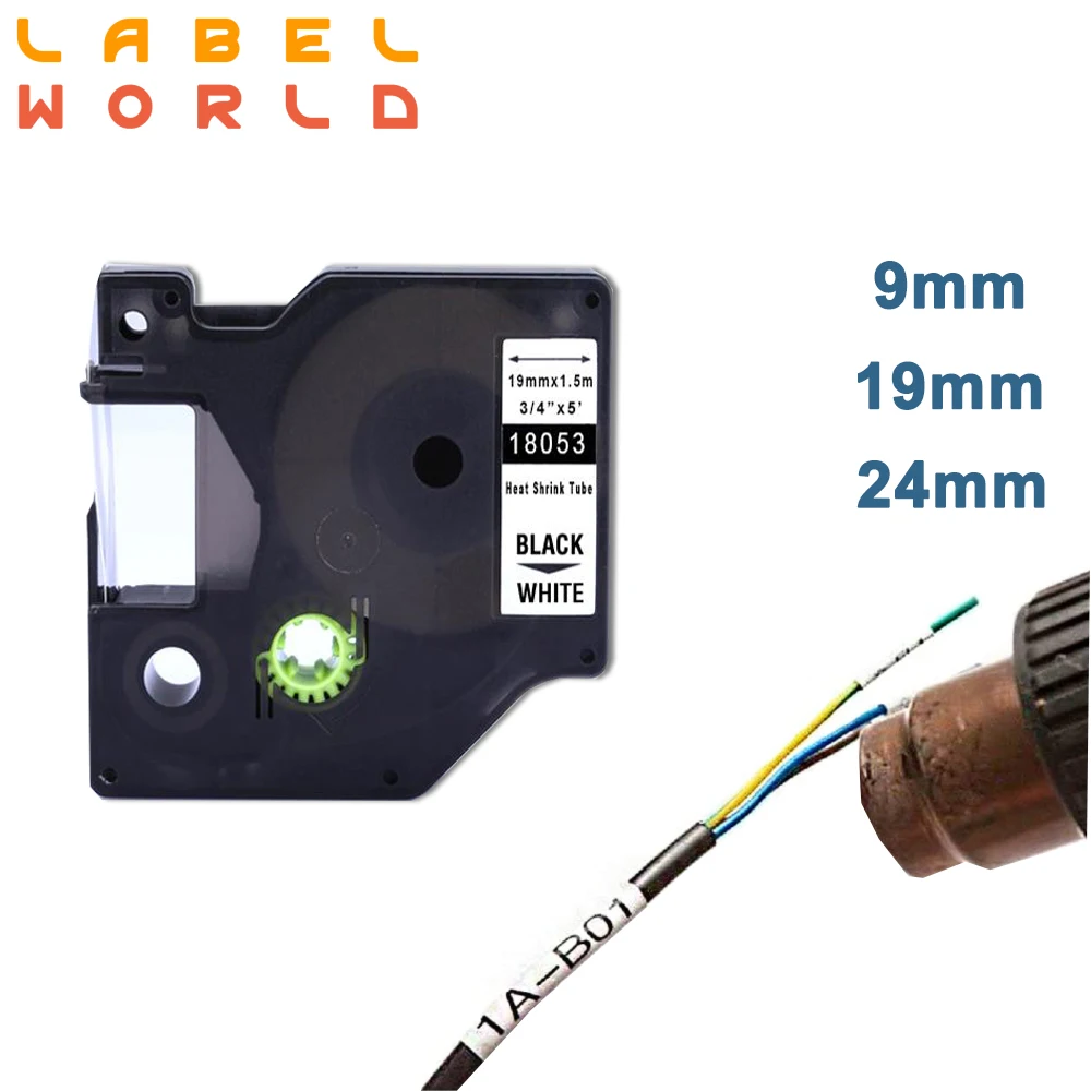 1805443 18053 18057 Etichette Per Tubi Termorestringenti Industriali Dymo Compatibili Con Etichetta Da 1.5M Utilizzare Con Dymo Rhino 4200, 5200, 5000
