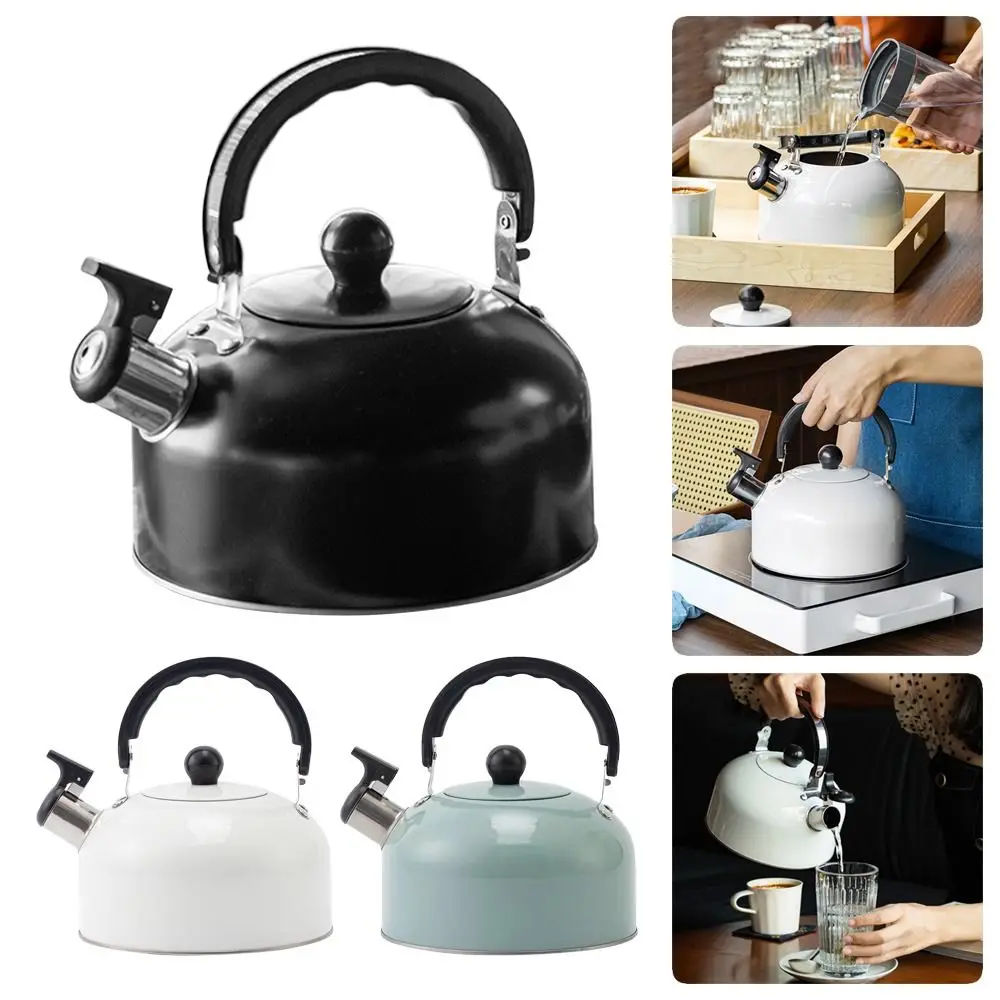 3L Whistle Kettle Electroplated Bronze Handle Whistle Coffee Tea Kettle Universal Gas Induction Cooker Kitchen Water whistling teapot