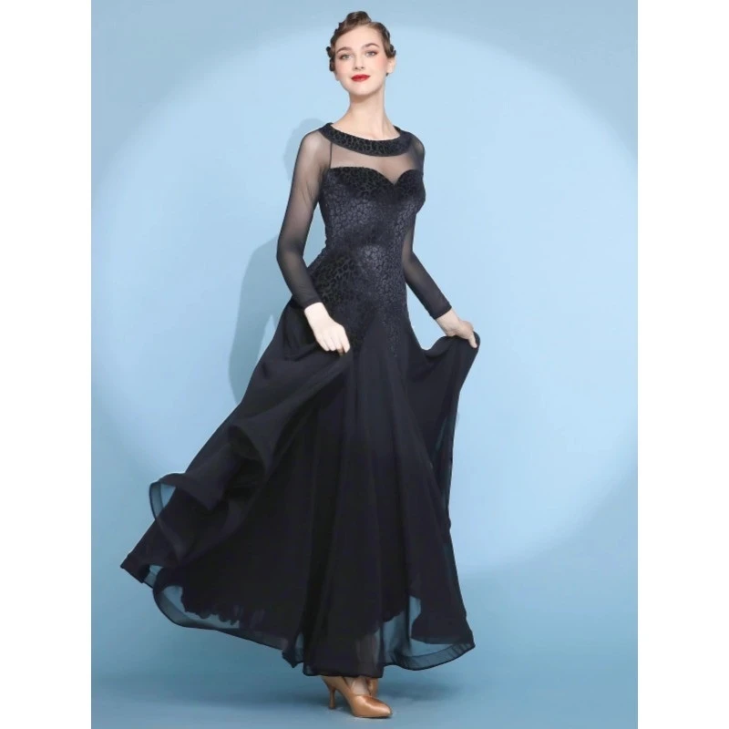 Velvet Ballroom Dance Costumes Modern Dances Ballroom Dances Waltz Swing Dresses