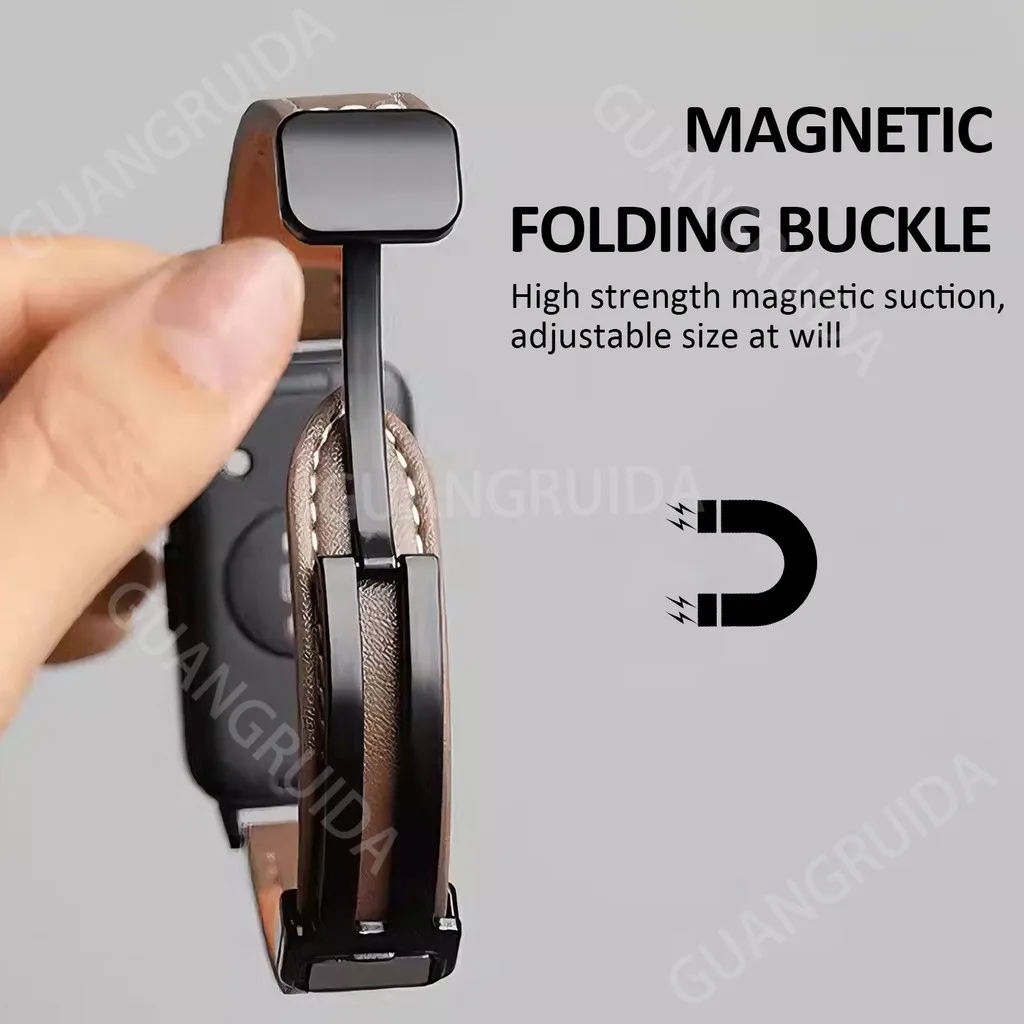 Premium Leather Strap Replacement Wristband - Sport Loop Bracelet