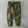 Autumn and Spring New Men Cotton Solid Color Loose Casual Safari Style Pants Pocket Army Green Workwear 4