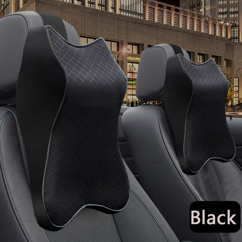 Car Seat Headrest Travel Neck Support 3D Memory Foam Pillow Pain Relief Headrest Breathable Mesh Pad Head Soft Cushion