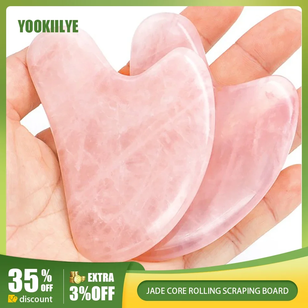 Natural Jade Gua Sha Scraper Board Massage Rose Quartz Jade Guasha Stone For Face Neck Skin Lifting Wrinkle Remover Beauty Care natural rose quartz roller guasha skin scraper facial stone firming face anti aging puffy eyes massager neck anti wrinkle