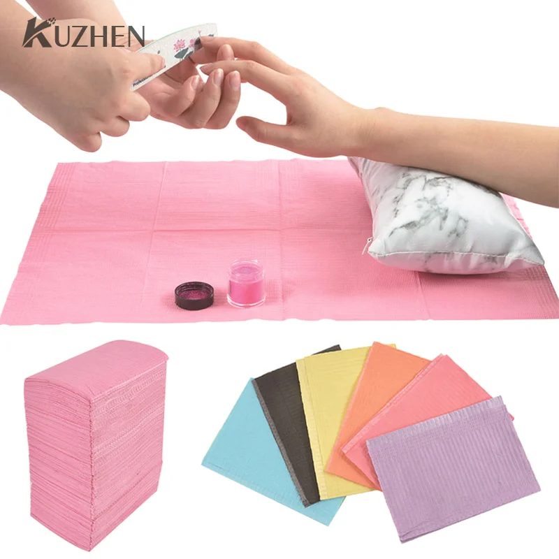 

25 Pcs Nail Art Table Mat Disposable Foldable Clean Pad Beauty Tattoo Dental Drapes Waterproof Tablecloth Manicure Tool