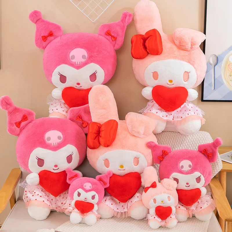 

Sanrio Kawaii My Melody Kuromi Plush Toys Pillow Stuffed Animal plushie Comfort Soft Dolls Kids Birthday Gifts Cartoon Anime Toy