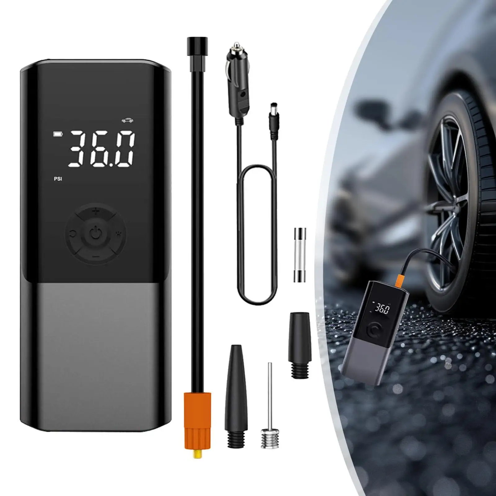 

Portable Car Tire Inflator 12V Air Compressor for Motorbike Pool Toys