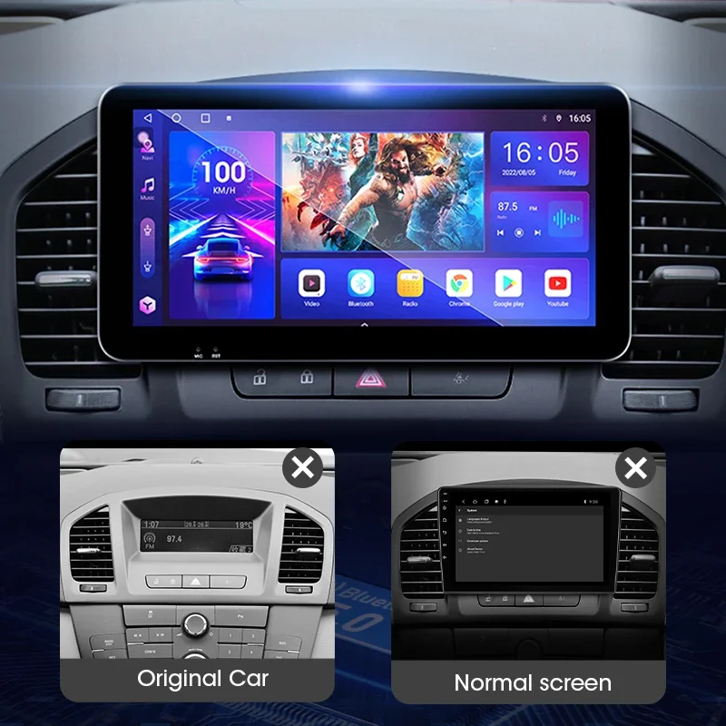 Écran tactile HD 9 pouces Android 13.0 Radio de navigation GPS pour Buick  Regal Opel Insignia 2009 2010 2011 2012 2013 avec prise en charge Bluetooth  AUX Commande au volant Carplay