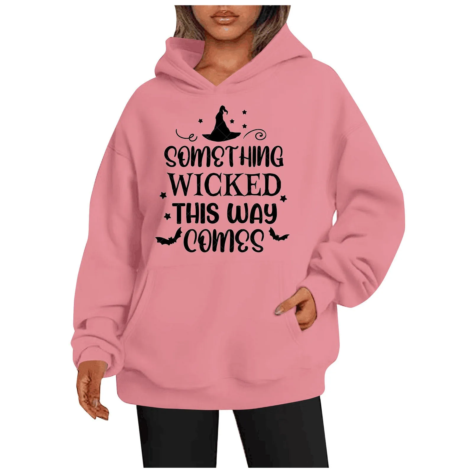 

Женская модная повседневная универсальная толстовка с круглым вырезом, Топ с длинным рукавом и принтом на Хэллоуин, толстовки Y2k, худи для женщин