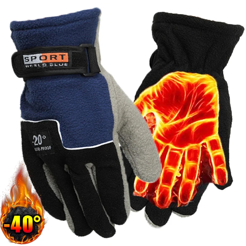 

Men Winter Gloves Warm Fleece Outdoor Thermal Motorcycle Thermal Warm Gloves Polar Fleece Mitten For Men Women Snow Sports Glove
