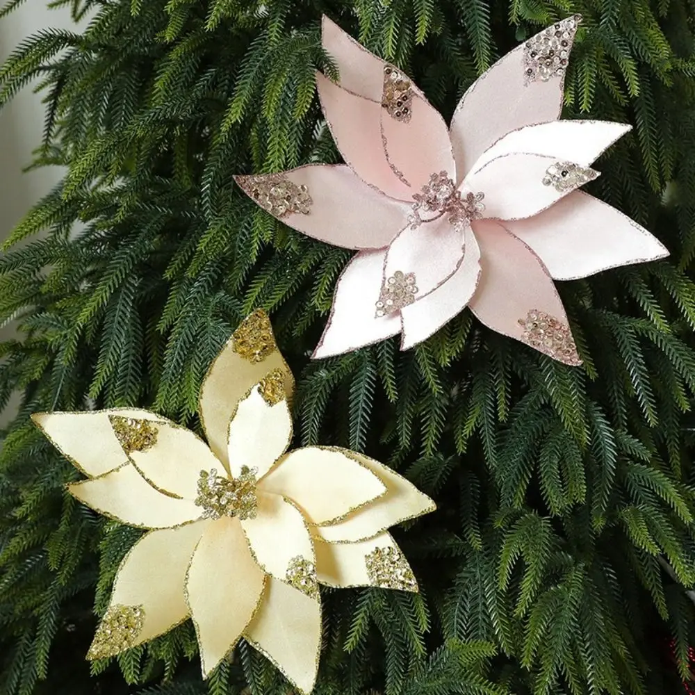 Artificial Christmas Flowers DIY Mesh Fabric Floral Arrangement