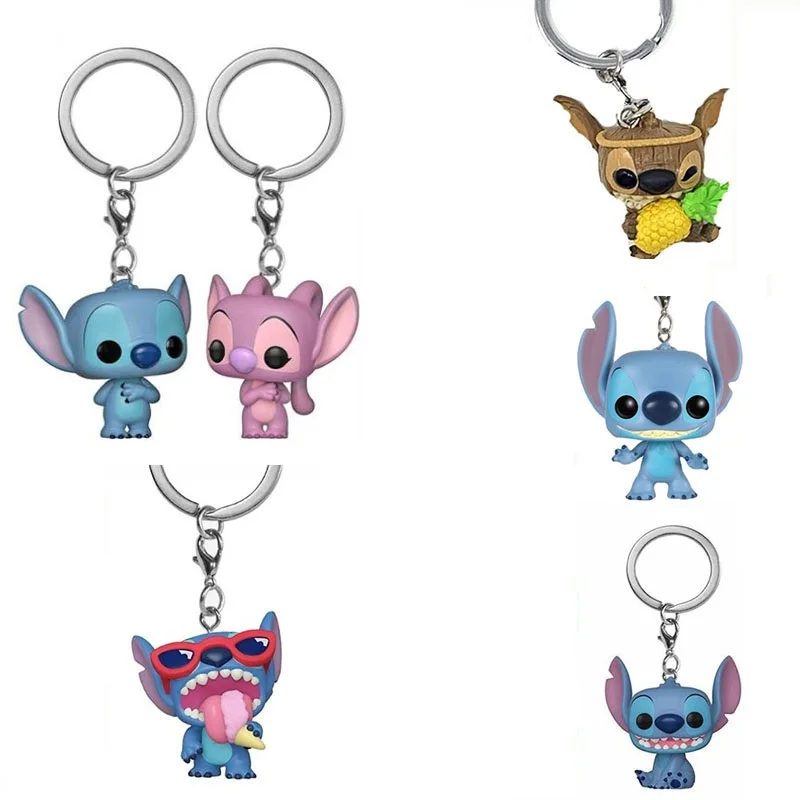 Funko Portachiavi Disney Stitch & Angel Tiki Stitch Summer Stitch Collezione Di Action Figure In Vinile Portachiavi Tascabile Regalo Di Natale Per Bam