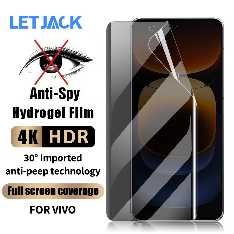 

3D Curved Anti-spy Hydrogel Film For Vivo iQOO 12 11 9 8 Pro Privacy Screen Protectors For Vivo V30 V29 V27 V25 Pro Not Glass