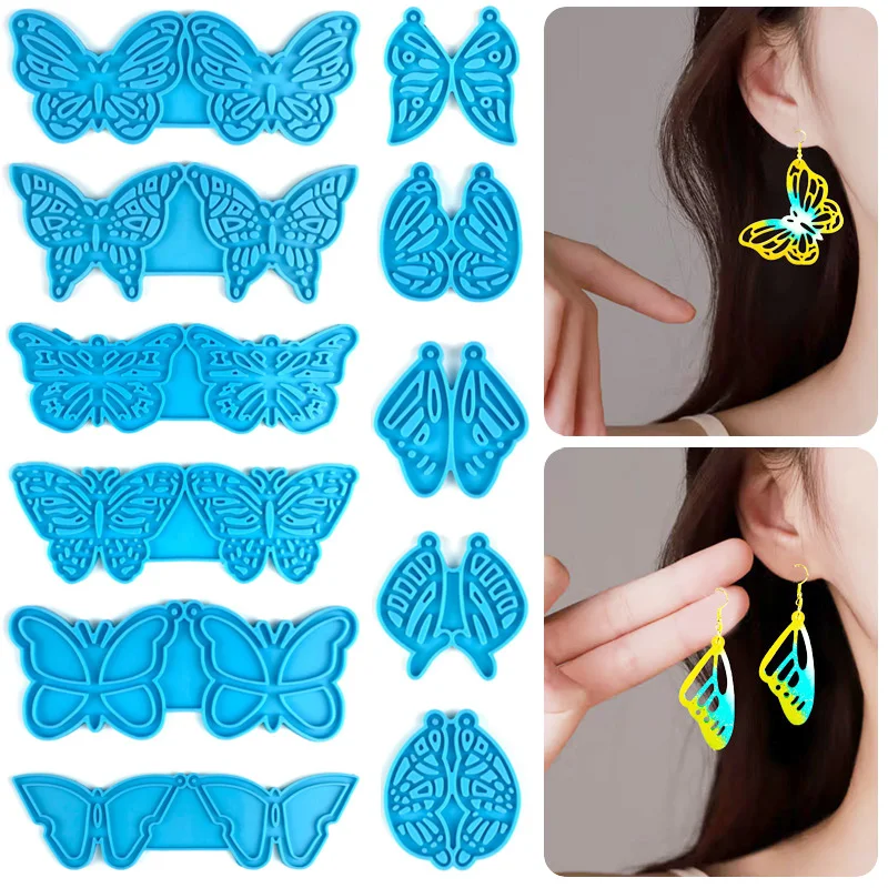 Butterfly Wings Earrings Epoxy Moulds Jewellery Necklaces Keychains Pendants Silicone Moulds DIY Jewelry Crafts Casting Tools